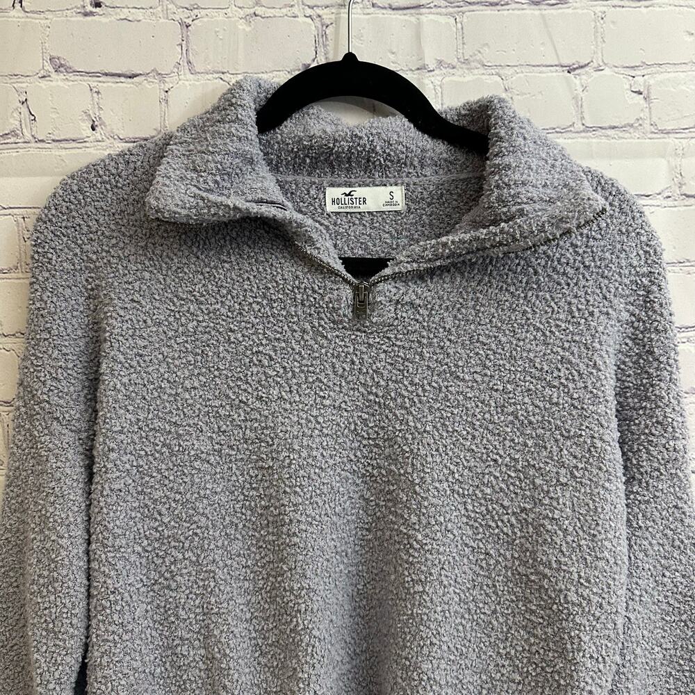 Hollister Purple Sherpa Half Zip Pullover Sweater Women's Small Soft Cozy - Picture 2 of 4